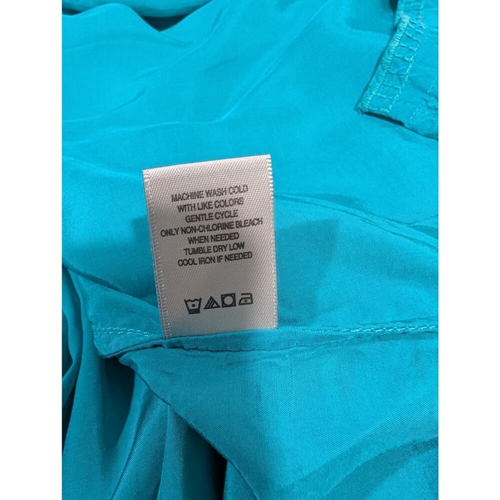 John Mark Top Womens Large Teal Embroidered Boho‎ Blouse - Picture 7 of 10